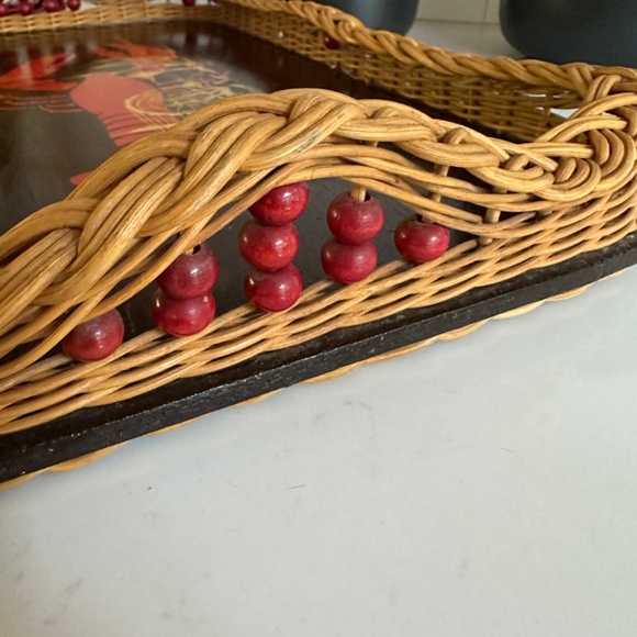 Vintage Nova Scotia Souvenir Tray – Lobster Design with Wicker Edge - Picture 7 of 8